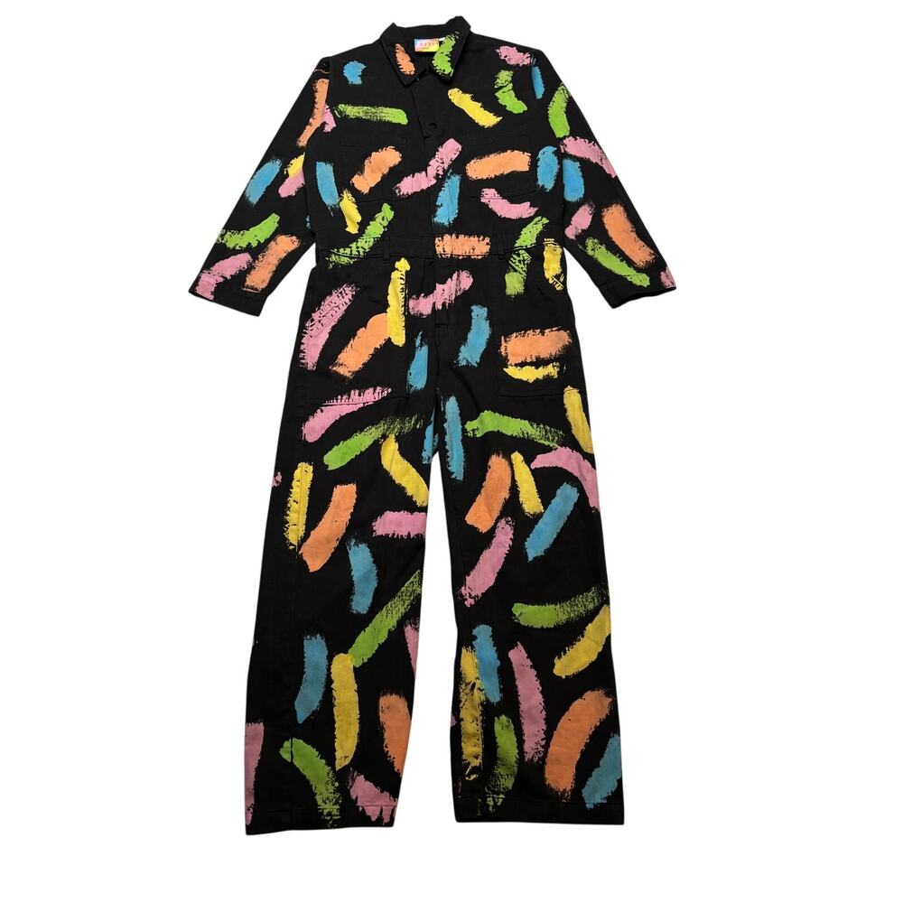 Big Bud Press Paint Stroke Long Sleeve Jumpsuit Women's Large 5 Yr Anniversary